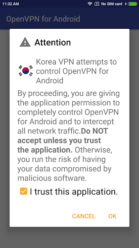 Korea VPN - Plugin for OpenVPN ဖန်သားပြင်ဓာတ်ပုံ 0