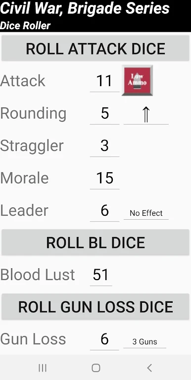 Civil War Brigade Series Dice Roller 스크린샷 0