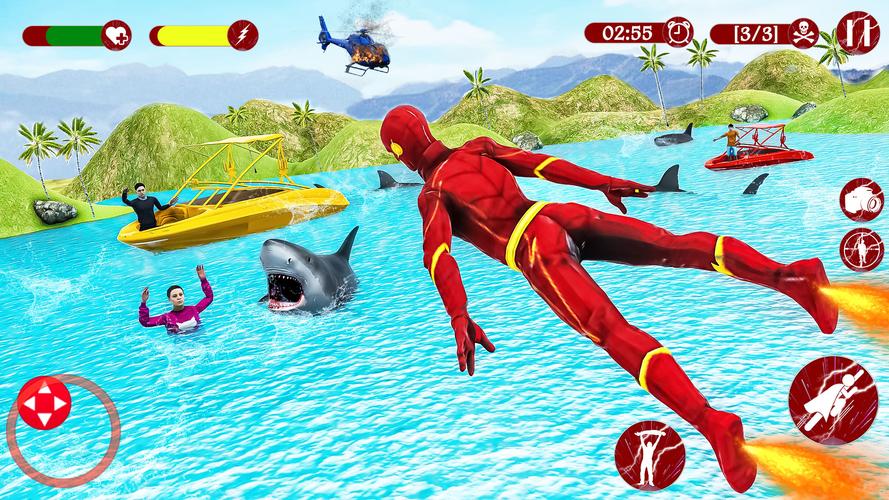 Super Speed: Flying Hero Games ဖန်သားပြင်ဓာတ်ပုံ 1