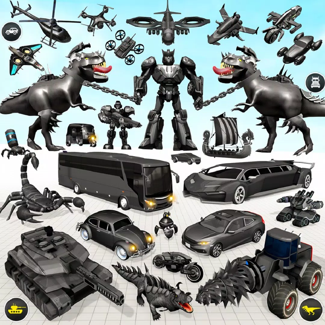 Dino Robot Car Transform Game Captura de tela 0