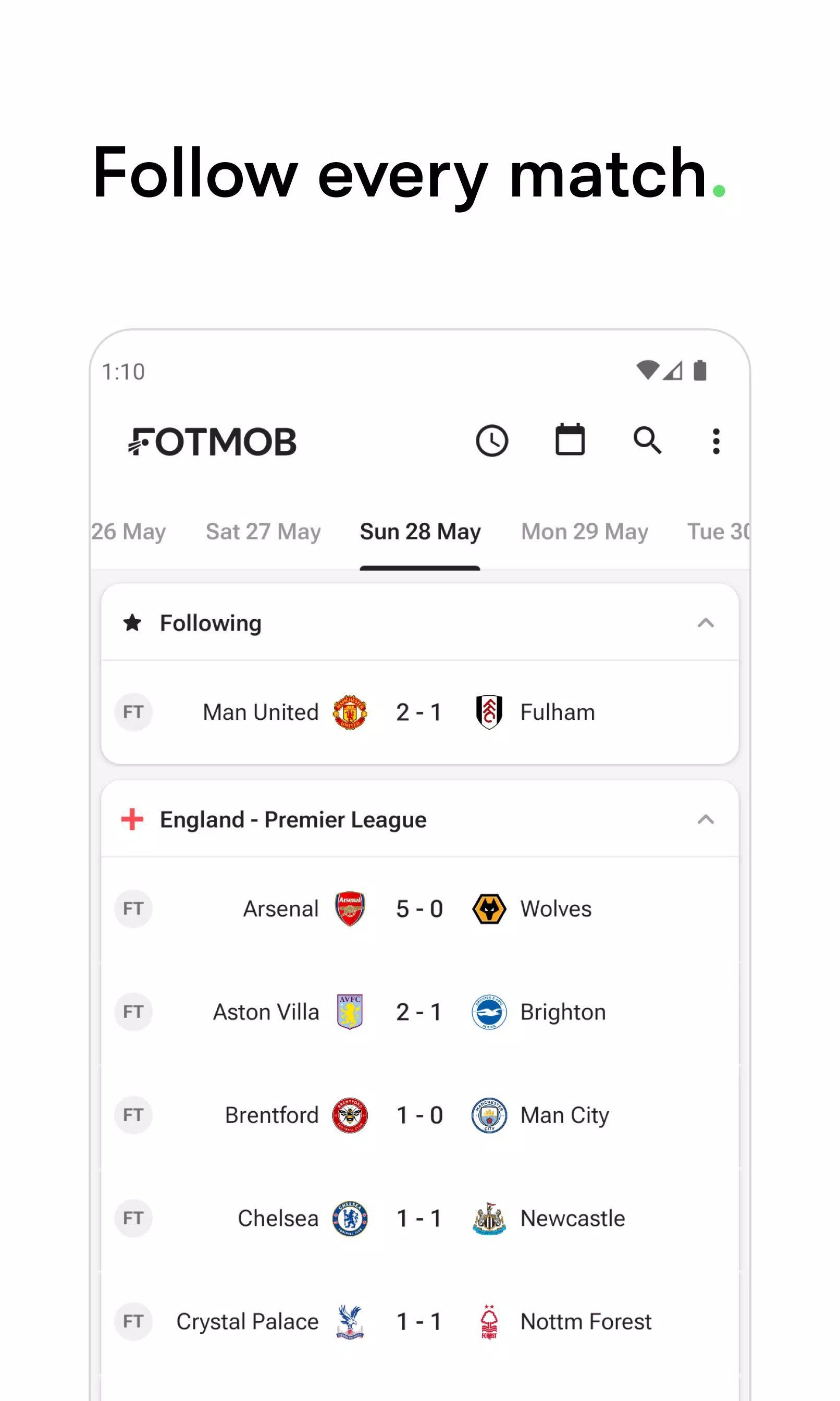 FotMob - Resultados de futebol Captura de tela 0