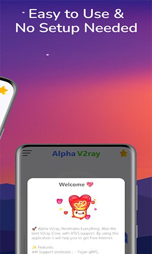 Alpha V2ray MOD APK 1 英寸宽度=“300”高度=“500”/></strong></p>
<p><strong>多种协议</strong></p>
<p>Alpha V2ray支持多种协议，包括TCP、UDP和V2ray，允许用户选择最适合自己需求的协议。这种灵活性使用户能够绕过网络限制并访问可能被阻止的网站和服务。</p>
<p>在这些协议中，V2ray 作为一项尖端技术脱颖而出，与其他 VPN 协议相比，它提供了卓越的安全性和隐私性。它拥有多项高级功能，包括：</p>
<ul><li><strong>流量混淆：</strong>V2ray 将 VPN 流量伪装成正常流量，使网络管理员或互联网服务提供商难以检测和阻止 VPN 连接。此功能对于互联网审查严格的国家或寻求绕过防火墙和地理限制的用户特别有价值。</li><li><strong>多路径路由：</strong>V2ray 同时利用多个互联网连接，增强性能、稳定性、可靠性。这允许用户组合连接以获得更快的速度和改进的连接性。</li><li><strong>协议伪装：</strong>V2ray 可以将自己伪装成其他协议，例如 HTTP 或 HTTPS，从而使其更难以检测和阻止网络管理员或互联网服务提供商。</li></ul><p><strong><img decoding=