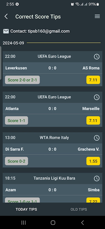 Betting Tips Correct Score Schermafbeelding 0