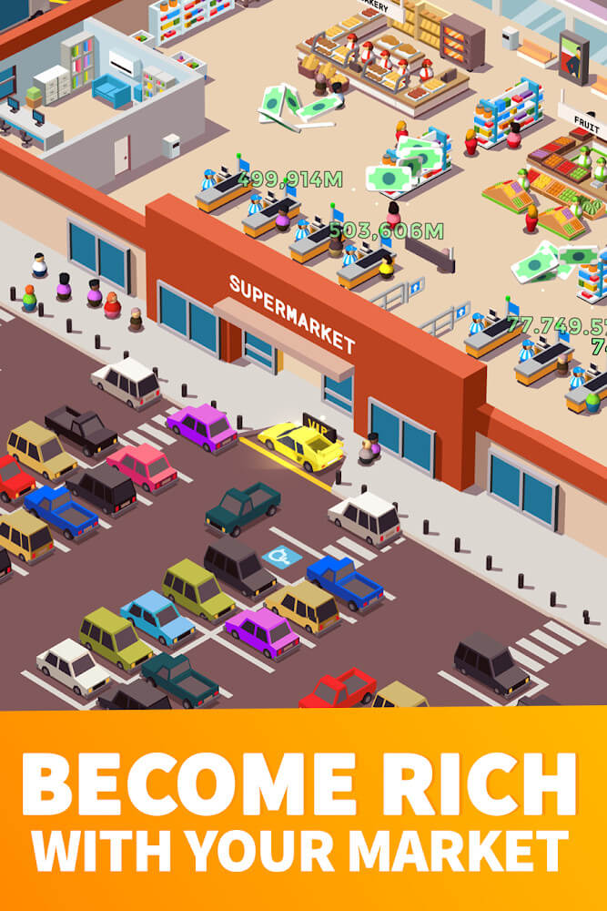 Idle Supermarket Tycoon Mod ဖန်သားပြင်ဓာတ်ပုံ 1