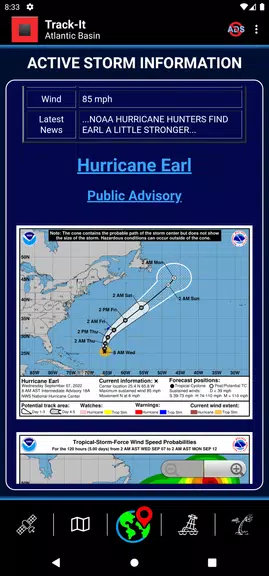 Schermata Track-It Hurricane Tracker 1