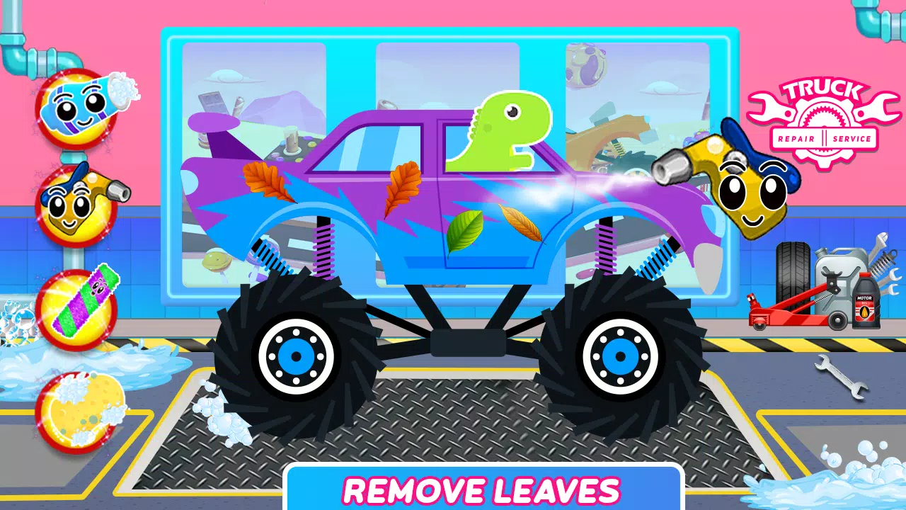 Dinosaurs Trucks Auto Workshop Tangkapan skrin 1