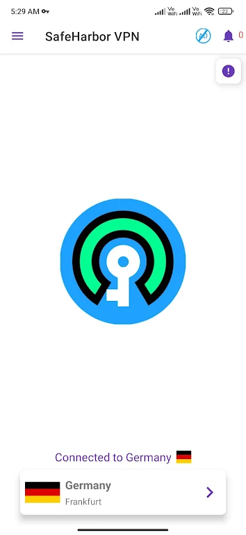 Schermata SafeHarbor VPN 1