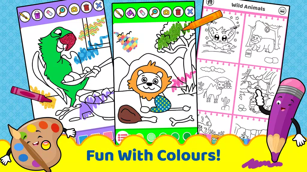 Animals for kids: Color & Draw Captura de pantalla 1