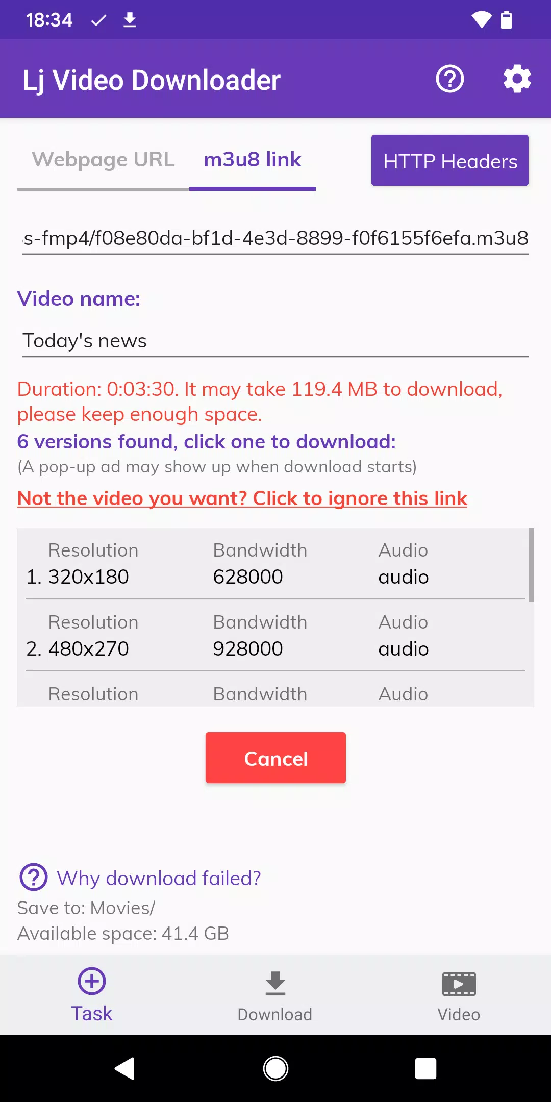 Lj Video Downloader (m3u8,mp4) ဖန်သားပြင်ဓာတ်ပုံ 2