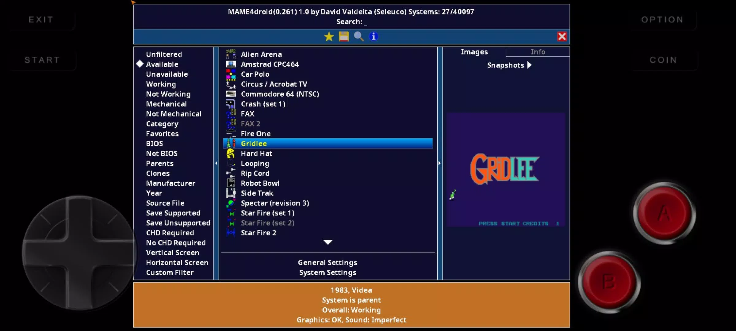 MAME4droid  2024 (0.270) Tangkapan skrin 1